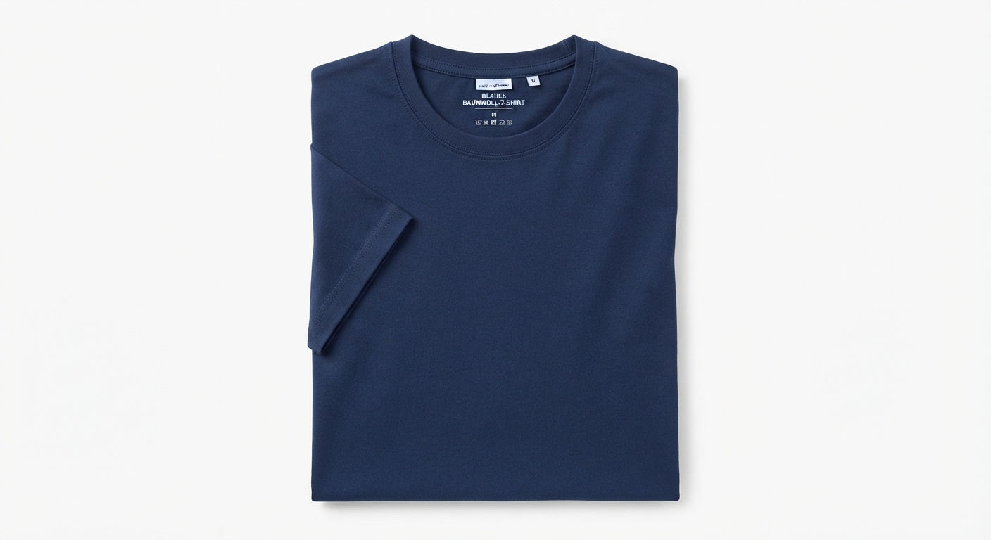 Blaues Baumwoll-T-Shirt – der blaue Bio-Baumwoll-Bürohengst